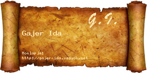 Gajer Ida névjegykártya